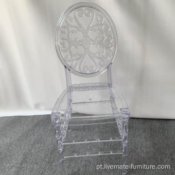 Cadeira de resina em massa de plástico em massa branca tiffany